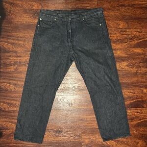 Levi's 501 Black Denim Jeans, Button Fly, Size 36x30
